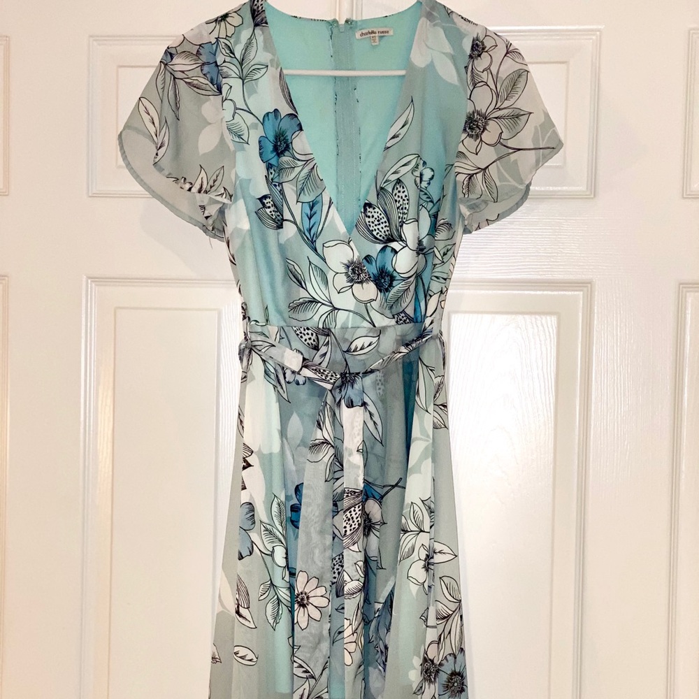 Charlotte Russe Blue Floral High Low Dress XS